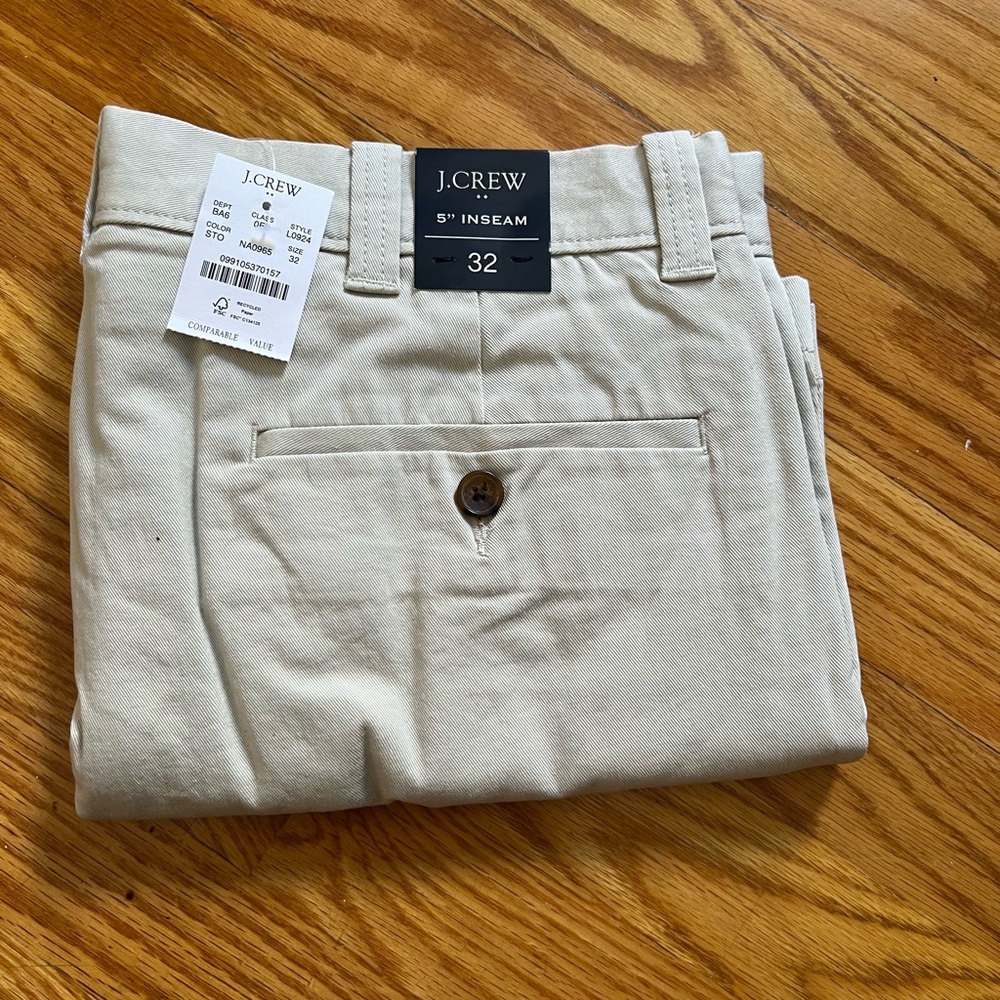 5” J.Crew Flex Chino Shorts - Stone Color - 32” waist